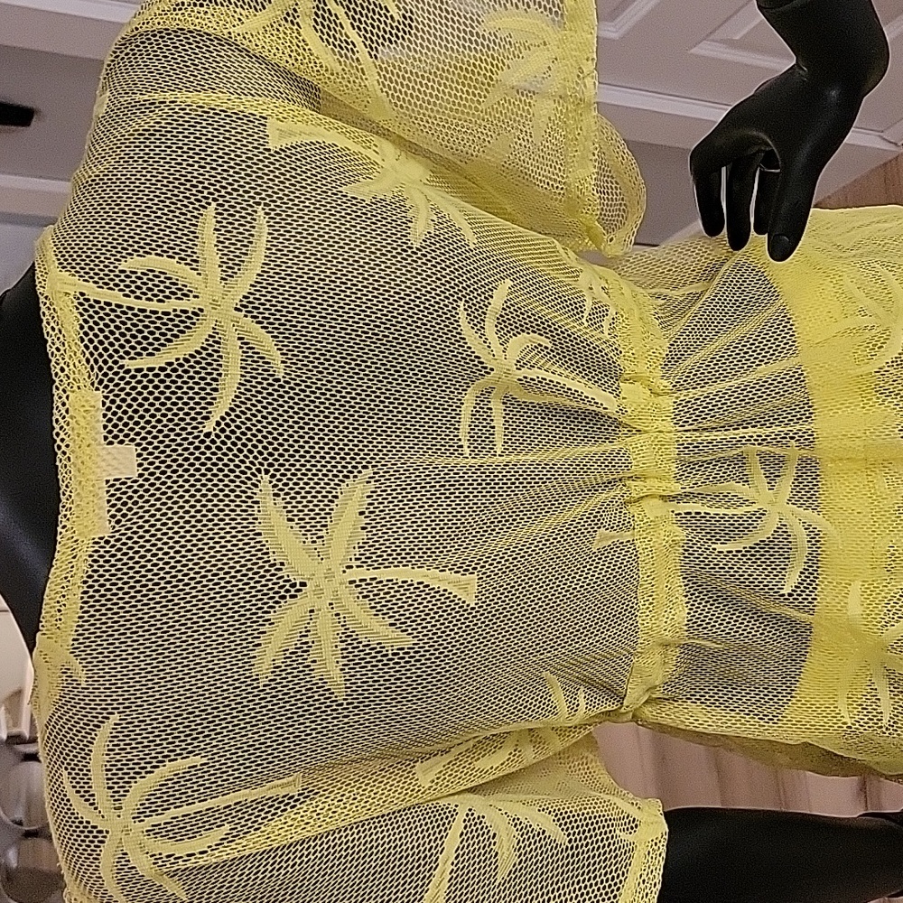 MIKEN Swim | 2-piece | Mesh Swimsuit Coverup | Sz. S | Mustard | NWOT + Swim top - Picture 15 of 17
